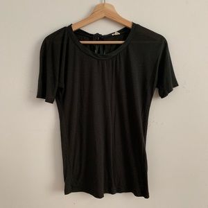 J.Crew Featherknit Keyhole Tee Dark Gray Sz XXS